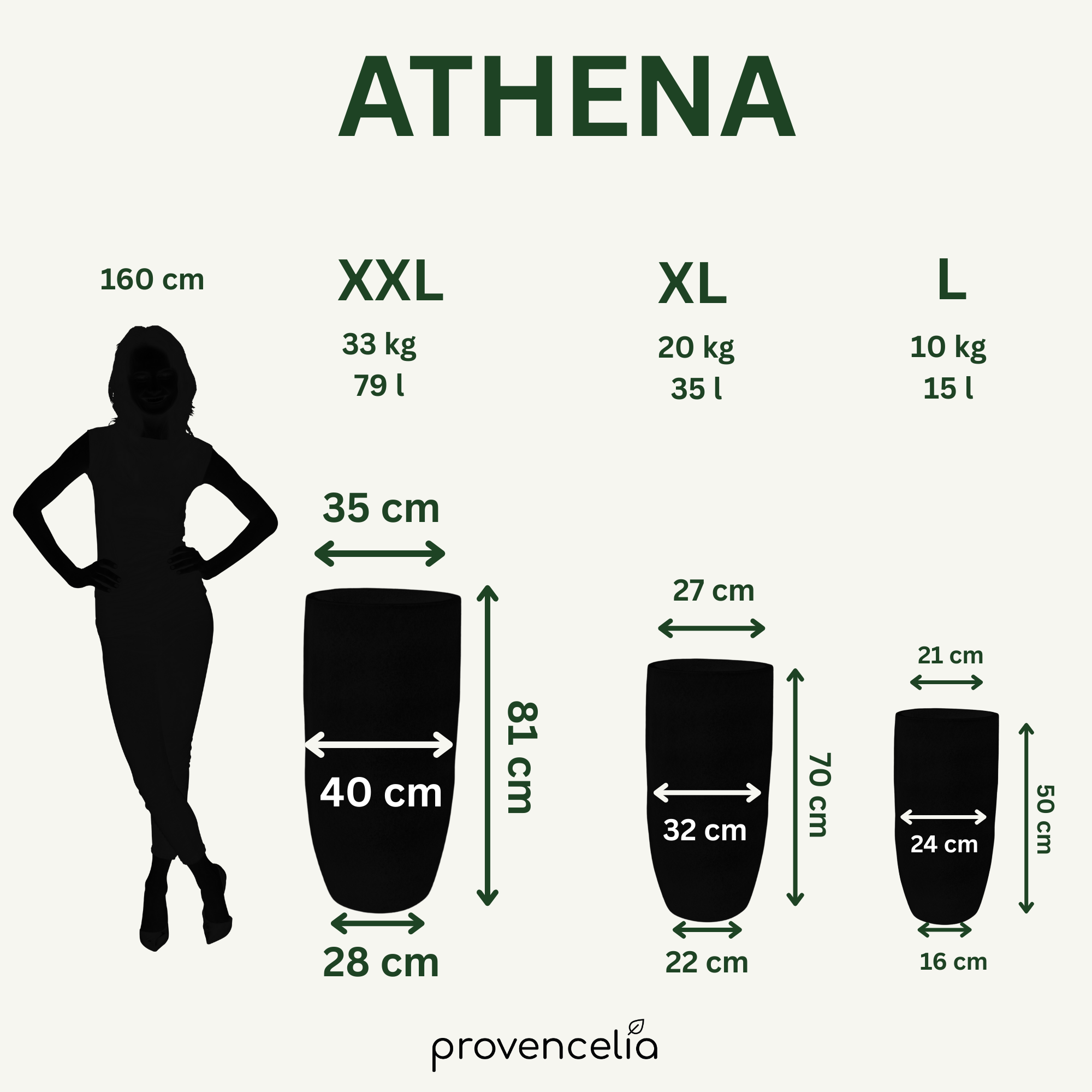 ATHENA Tropengrün Keramik-Topf – Provencelia, für Garten und Terrasse