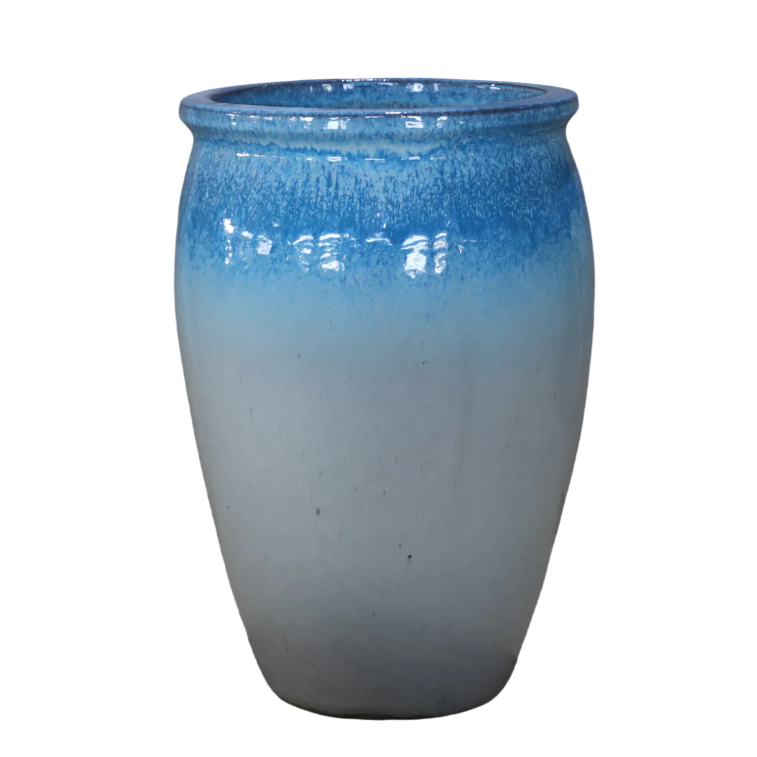 Keramik-Blumentopf BACCHUS - Weiß-Blau