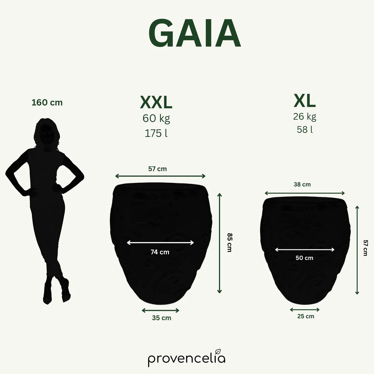 XXL Keramik-Pflanzkübel GAIA - Cremefarben - XXL (80 cm x 85 cm)