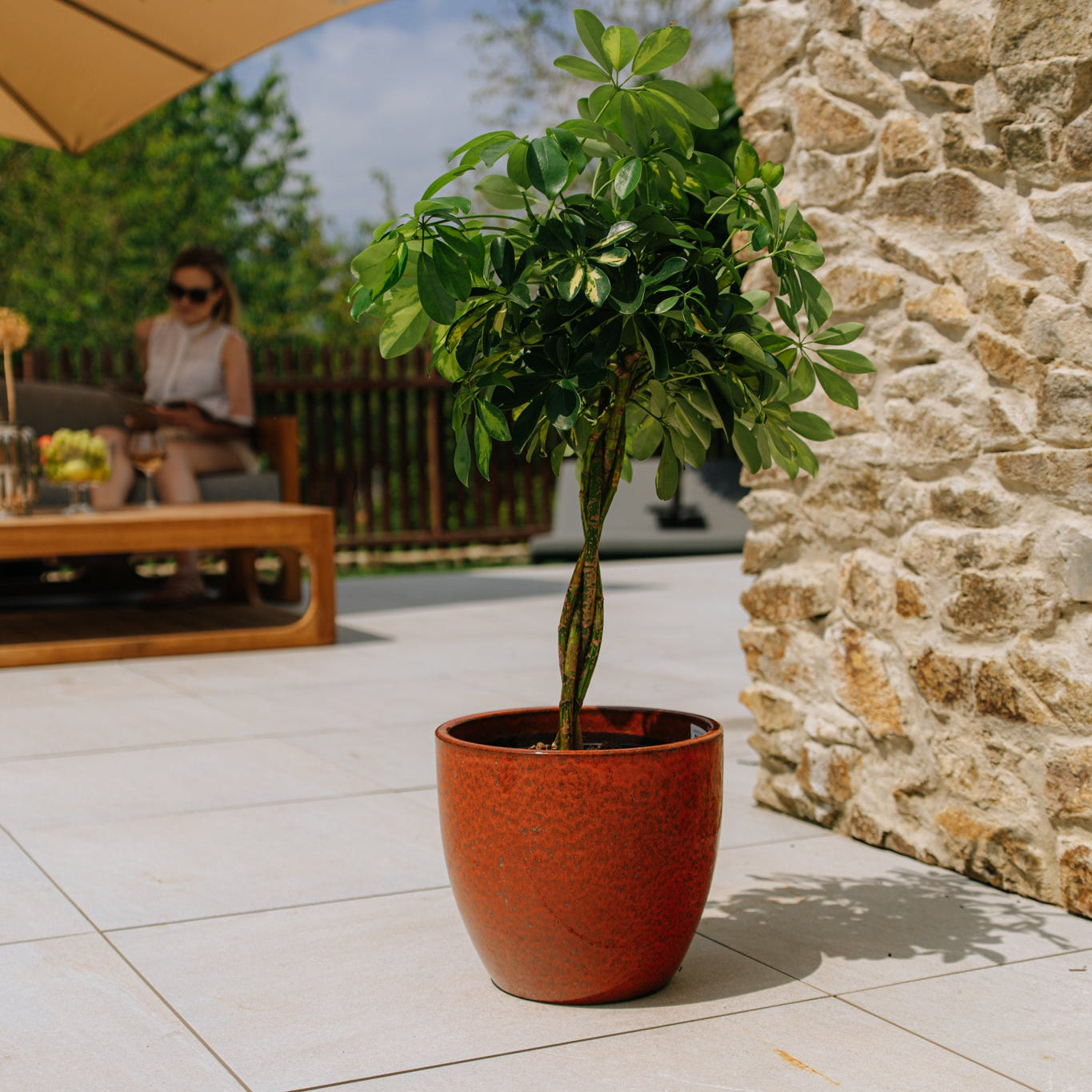 Keramiktopf LANCELOT Herbstorange – Provence-Stil, robust und elegant