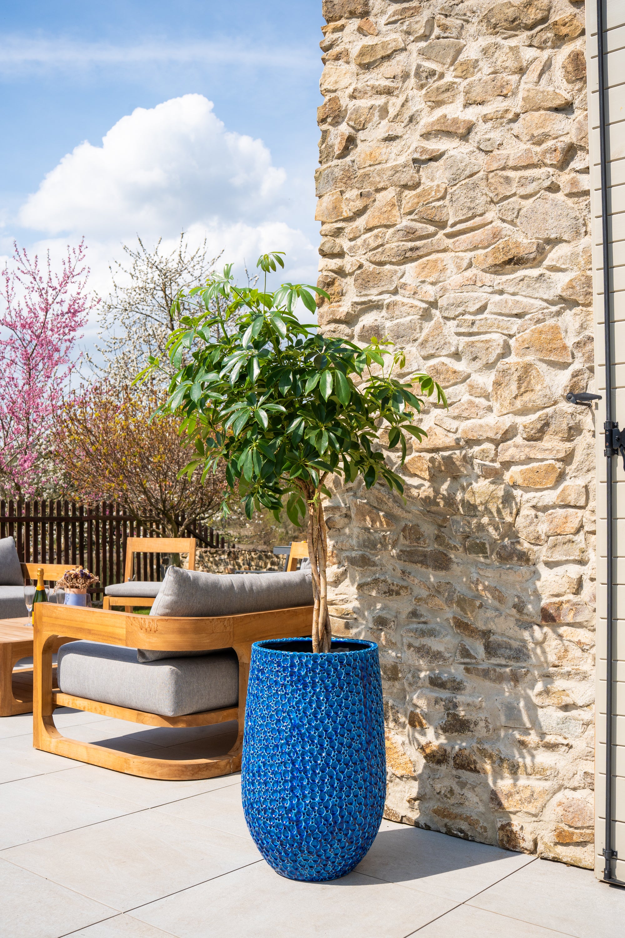 Keramik-Blumentopf Paris – Blau
