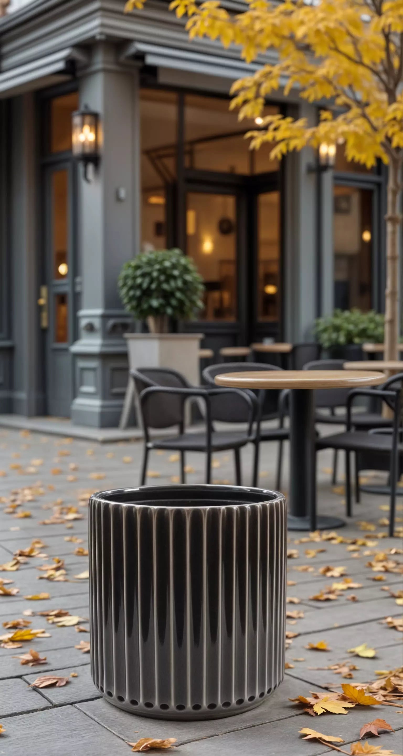 Keramik blumentopf london- grau