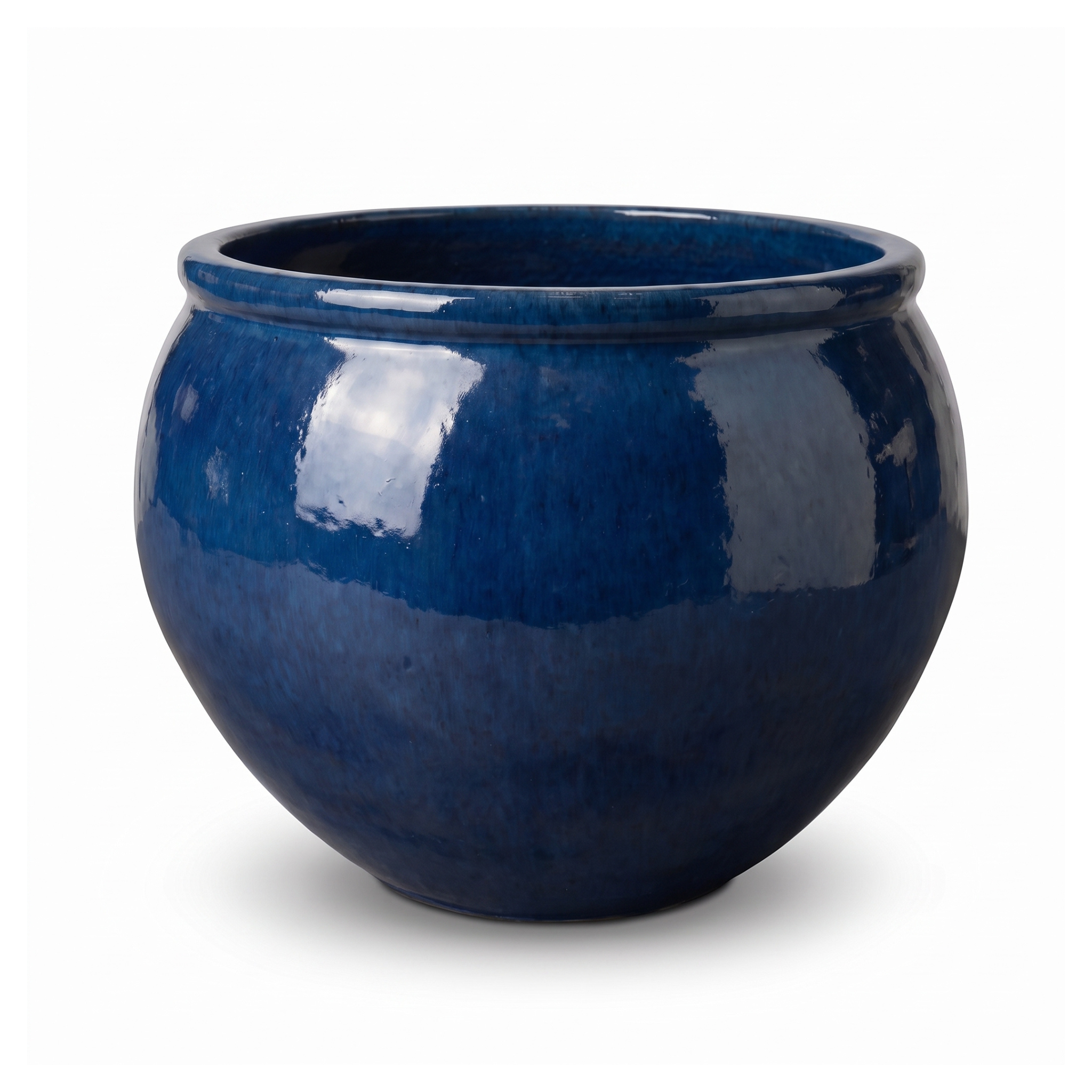 Großer Keramik-Pflanzkübel Lutece - Azurblau - XL (53 cm x 43 cm)