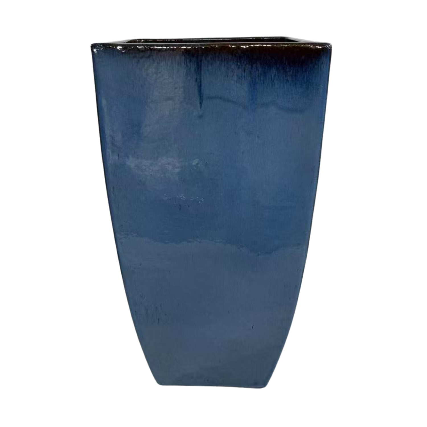 Keramischer Blumentopf MADISON Antikenblau – Provencelia, handgefertigt, frostbeständig