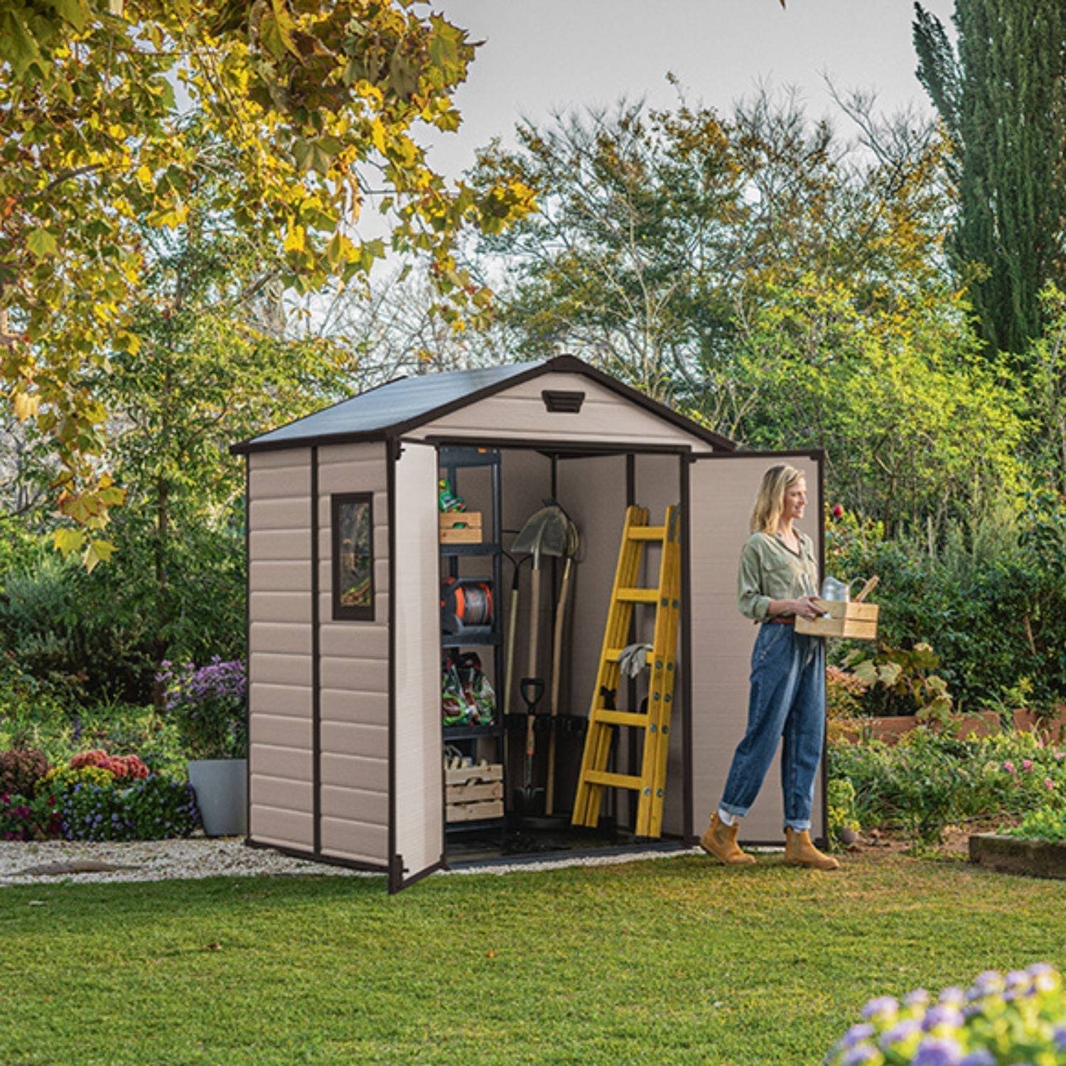 Keter Manor 6×5 DD — Gartenhaus, Beige