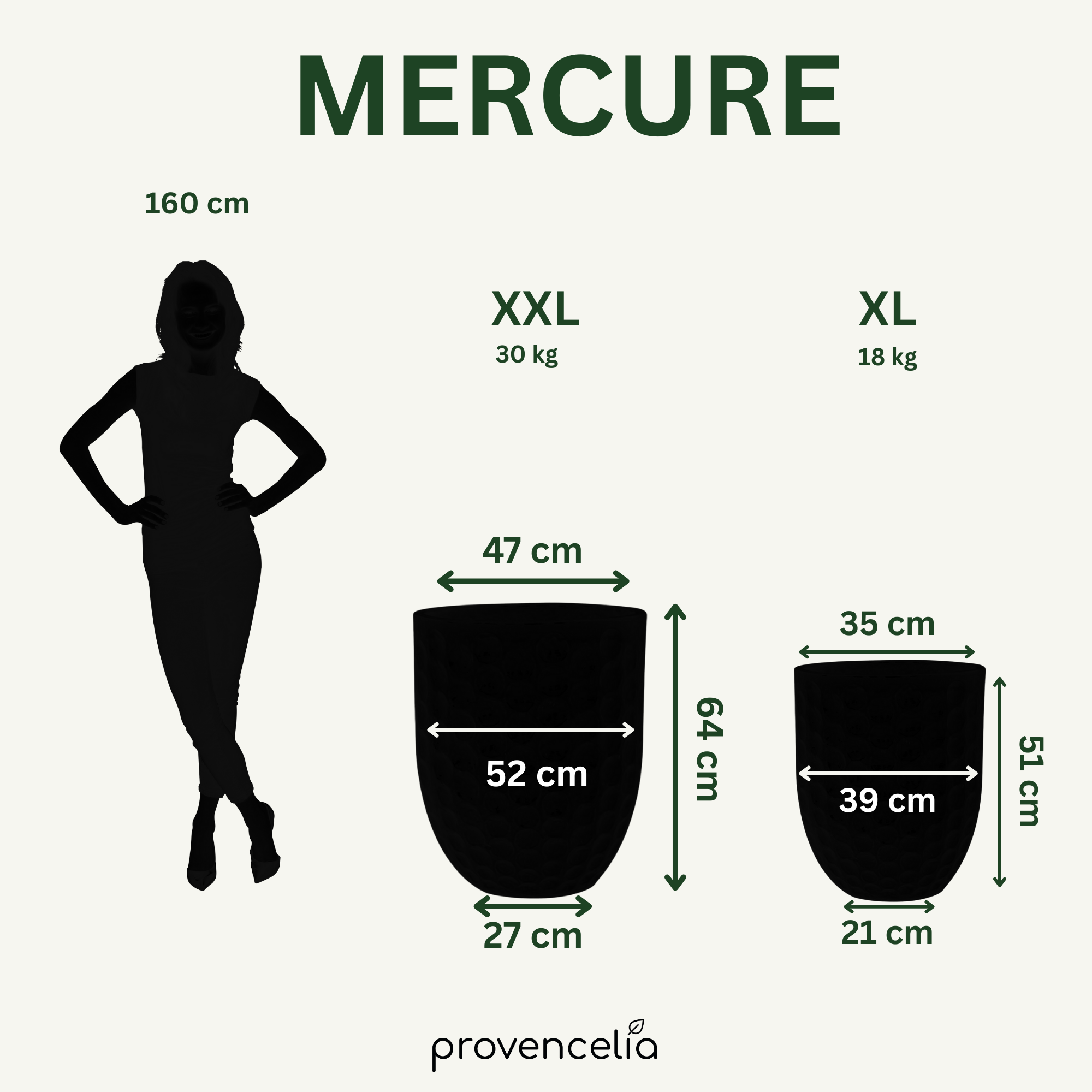 Blumentopf MERCURE Safírový – handgefertigte Keramik, XXL bis 68 cm
