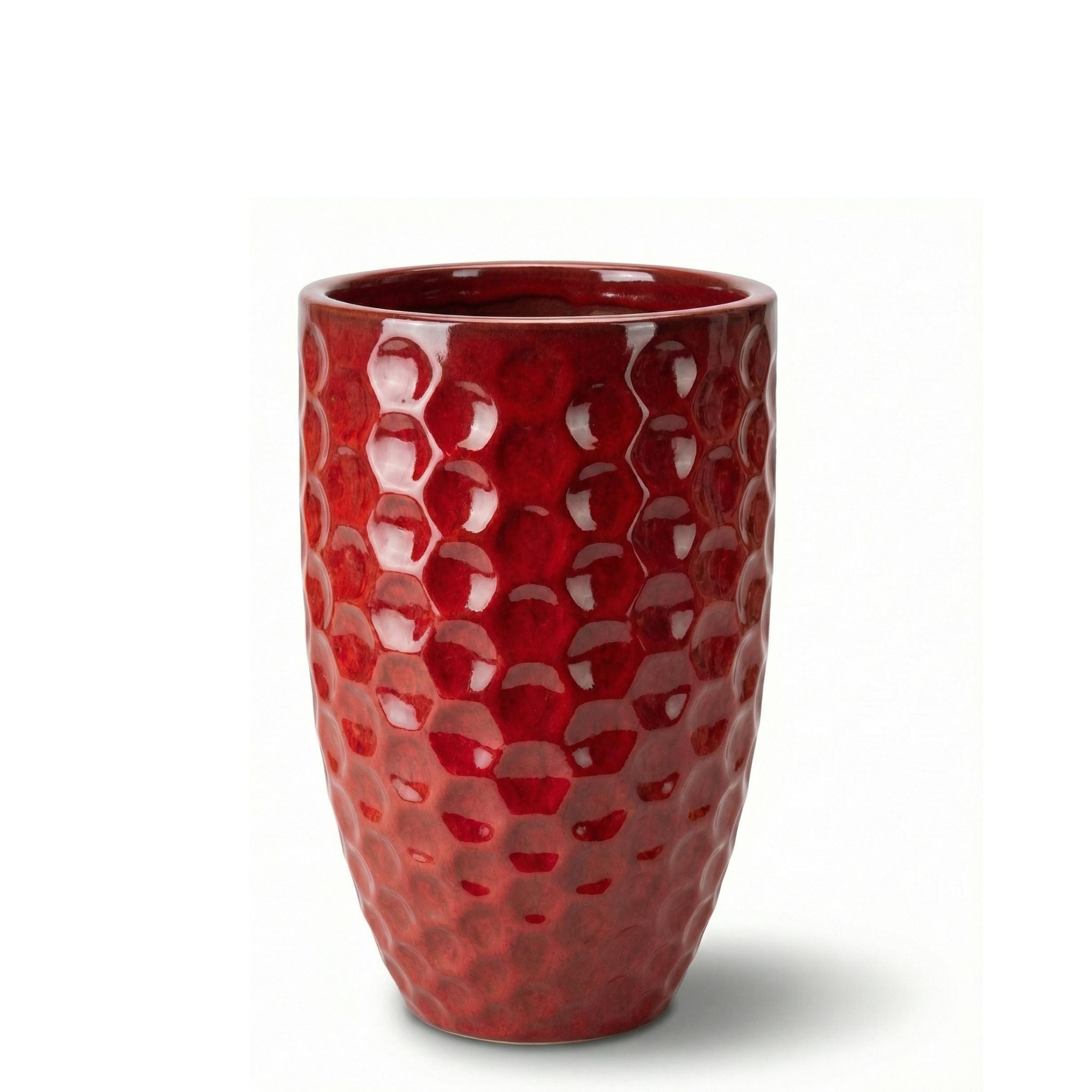 Keramik-Pflanzkübel MEROVEE - Tropenrot - L (30 cm x 45 cm)