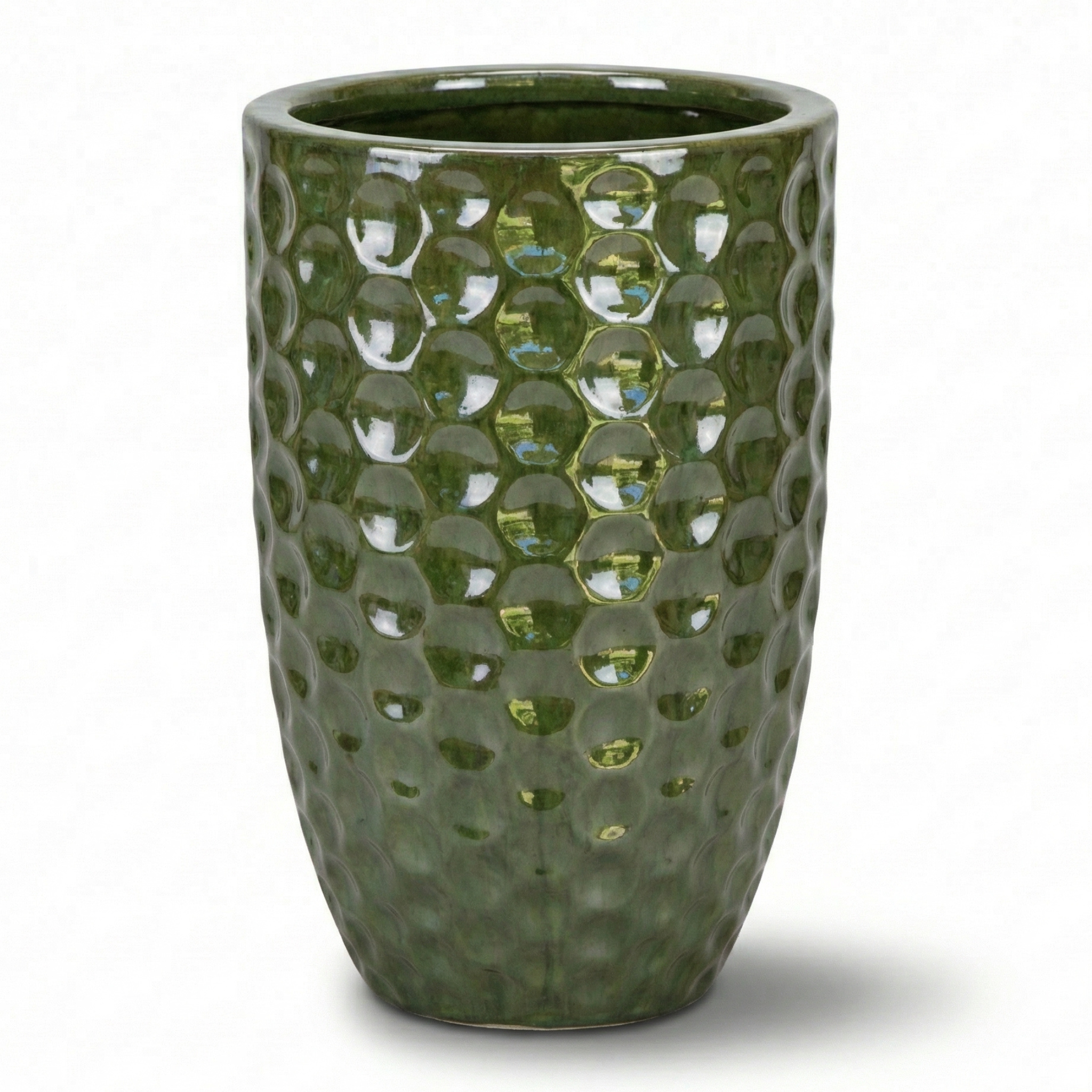 Keramischer Blumentopf MEROVEE Tropengrün – Provencelia, handgefertigt, frostbeständig