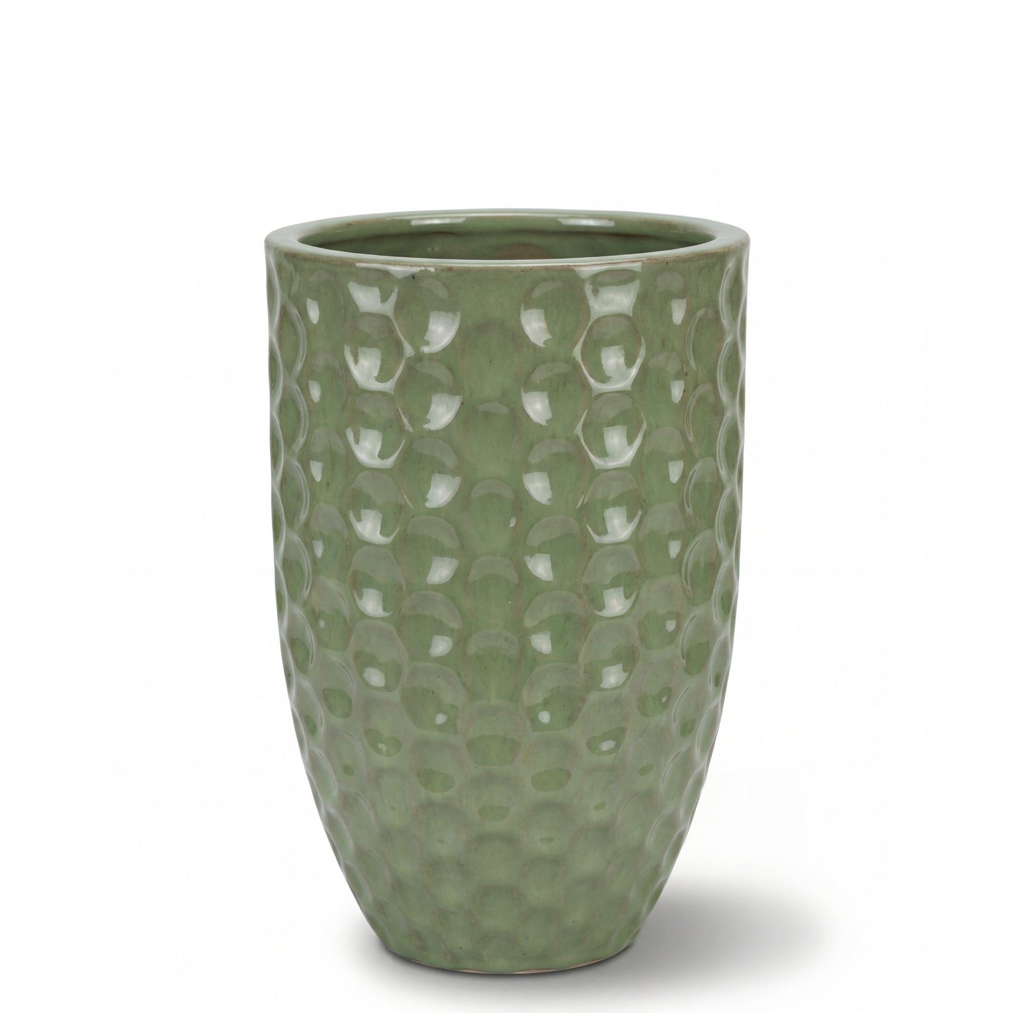 Keramischer Pflanzkübel MEROVEE – Jade Perle - L (30 x 45 cm)