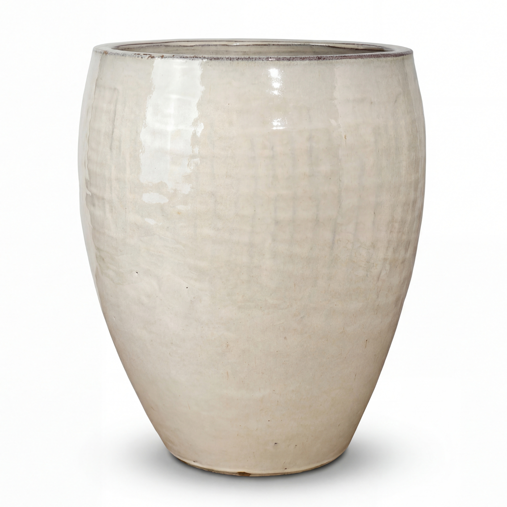 Keramischer Blumentopf POSEIDON2 Crème – Provencelia, handgefertigt, frostbeständig