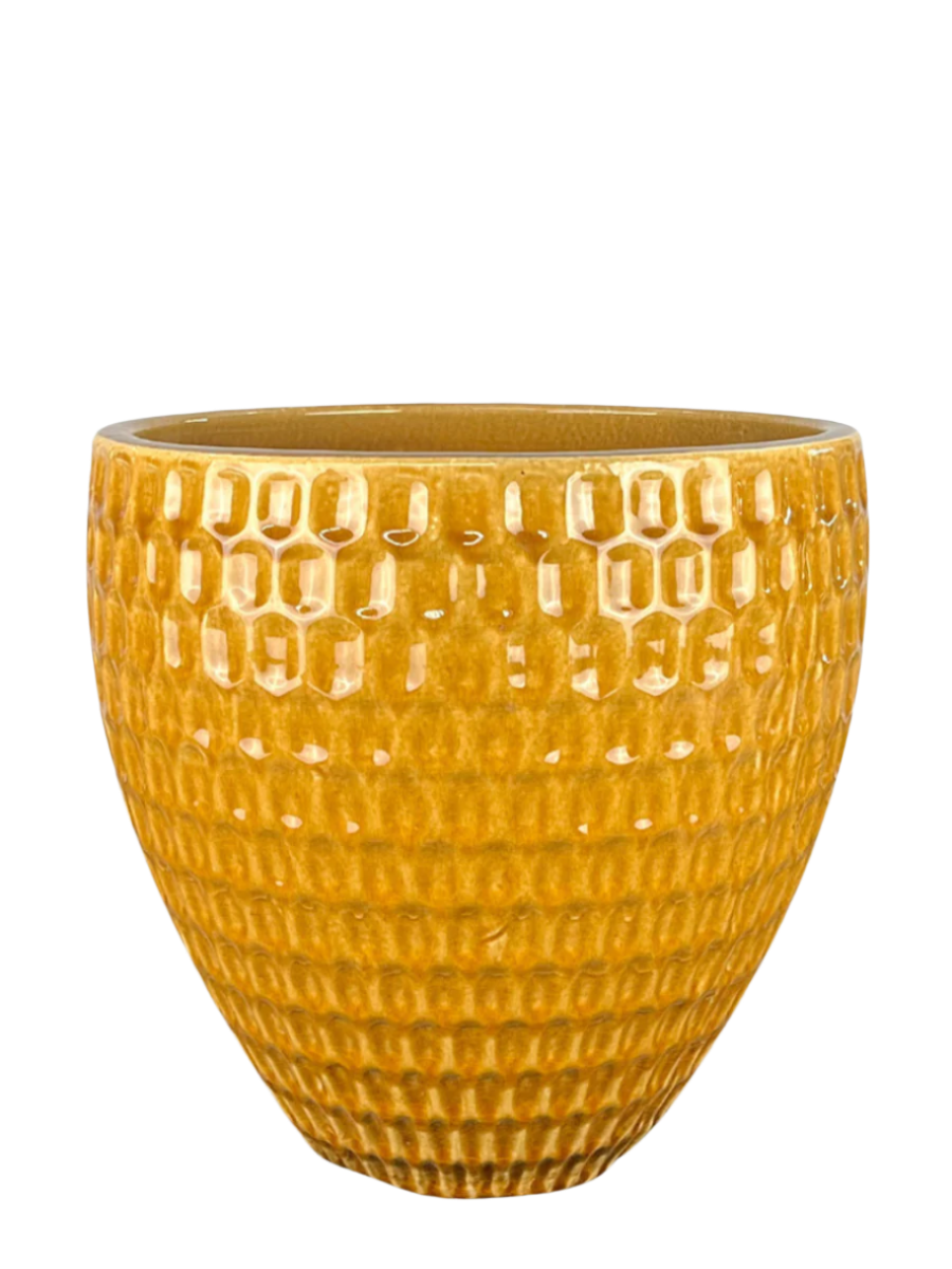 Keramik-Blumentopf Penelope - honiggelb