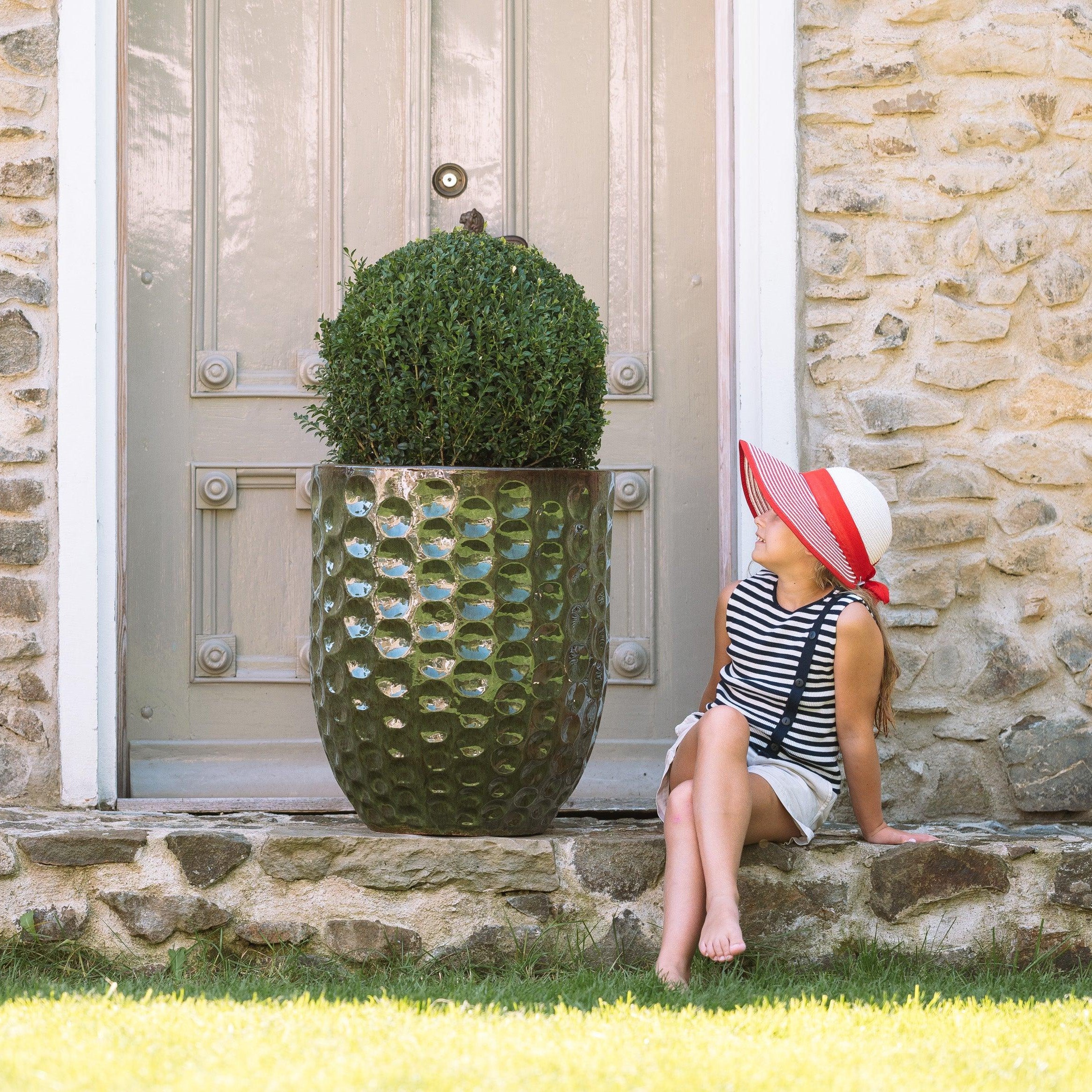 Keramiktopf MEROVEE Tropengrün – Provence-Stil, robust und elegant