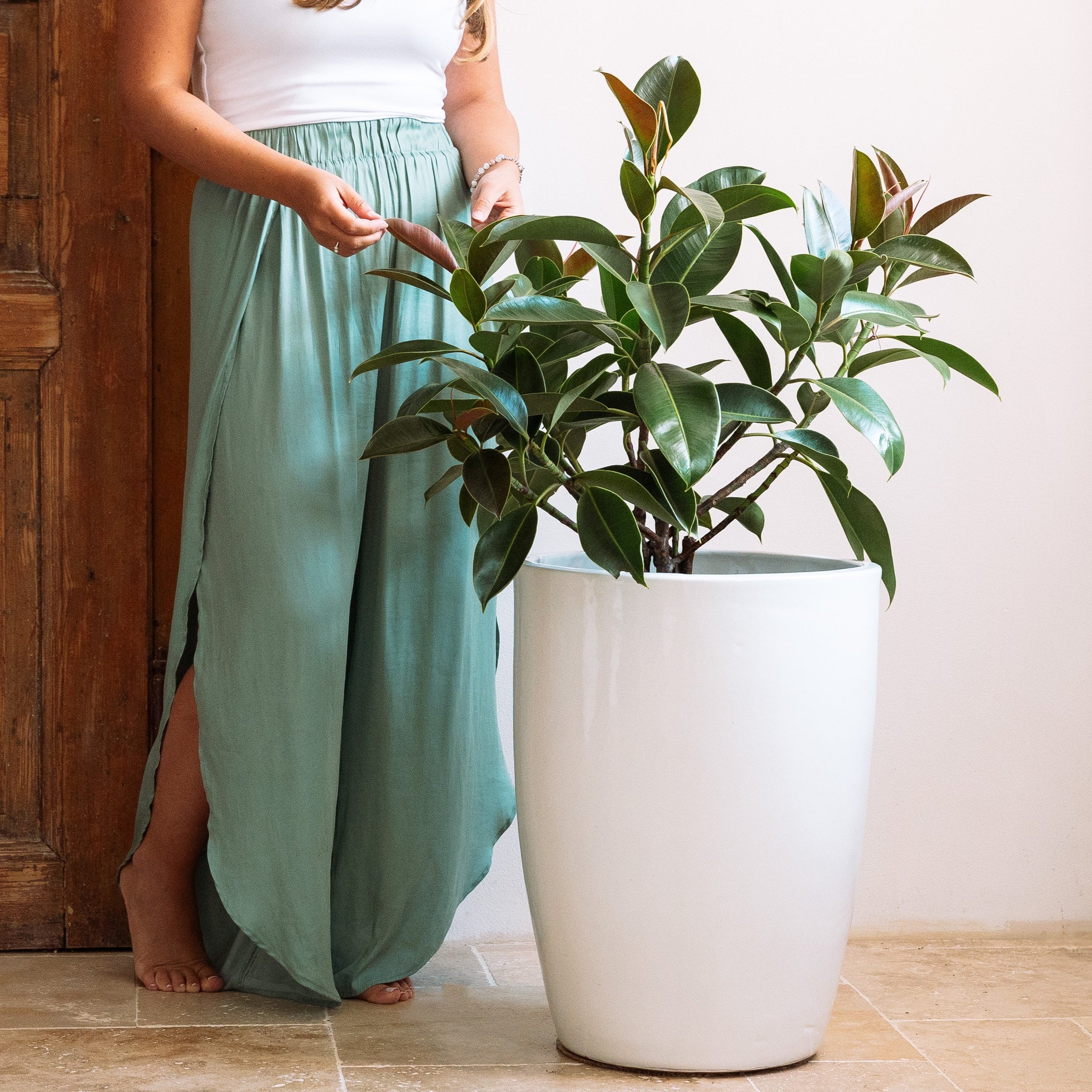 XXL Keramik-Blumentopf PLATON - Weiß