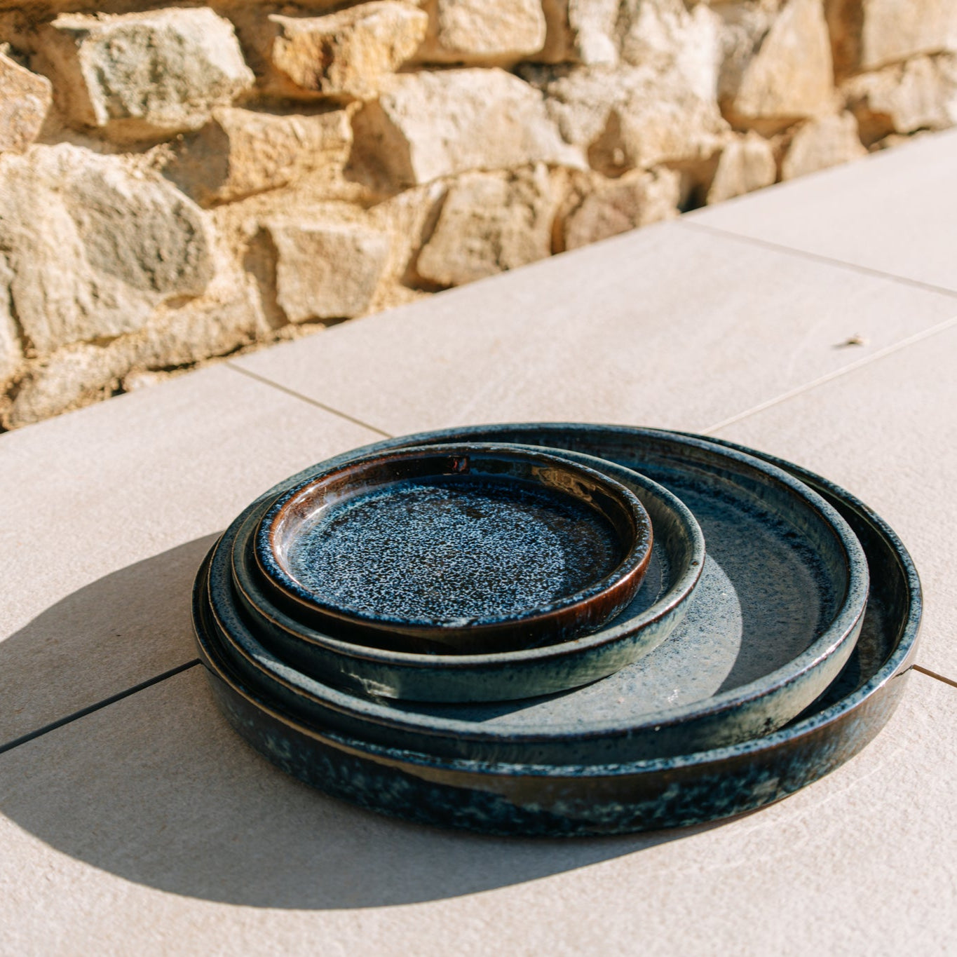 Untersetzer für Blumentopf – Eisblau