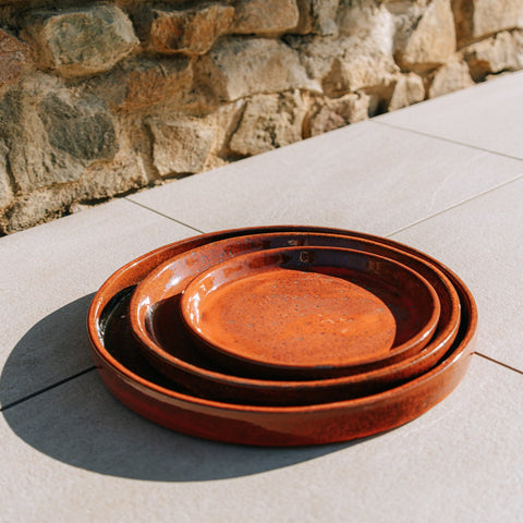 Untersetzer für Blumentopf – Tropisches Orange