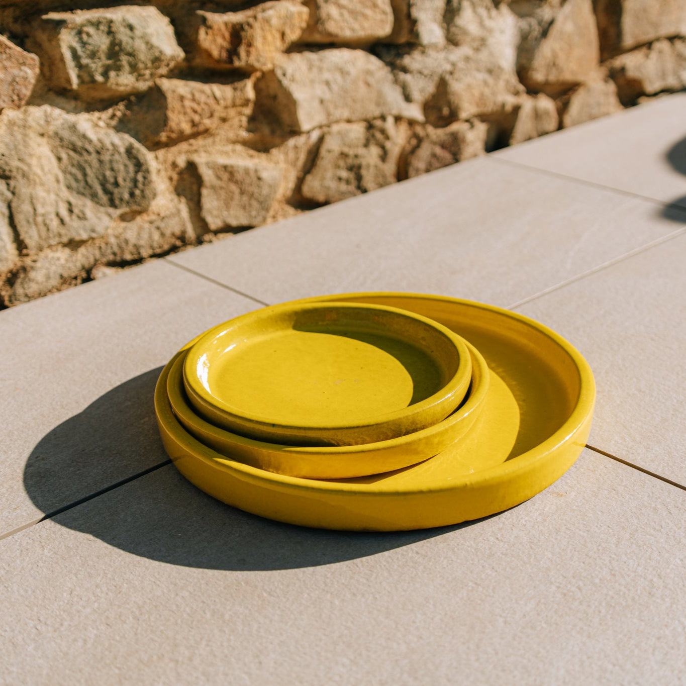 Untersetzer für Blumentopf – Gelb