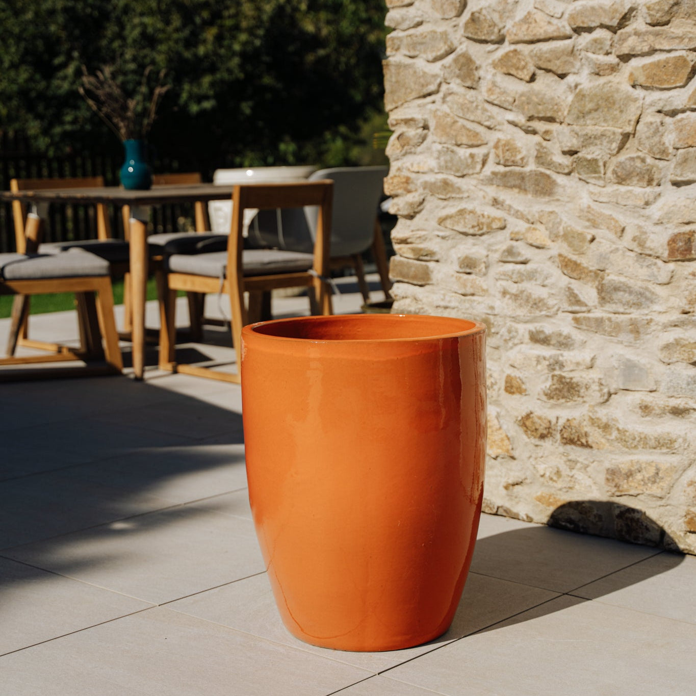 XXL Keramik-Blumentopf PLATON - Orange