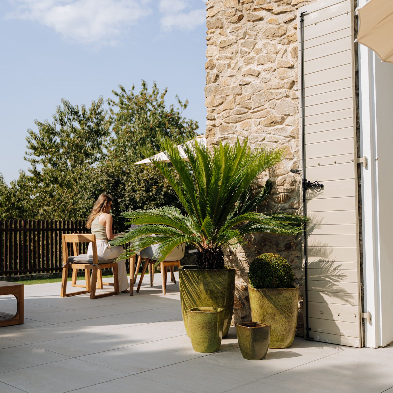 Keramický květináč VAUBAN - Podzimní zelená - Provencelia.cz