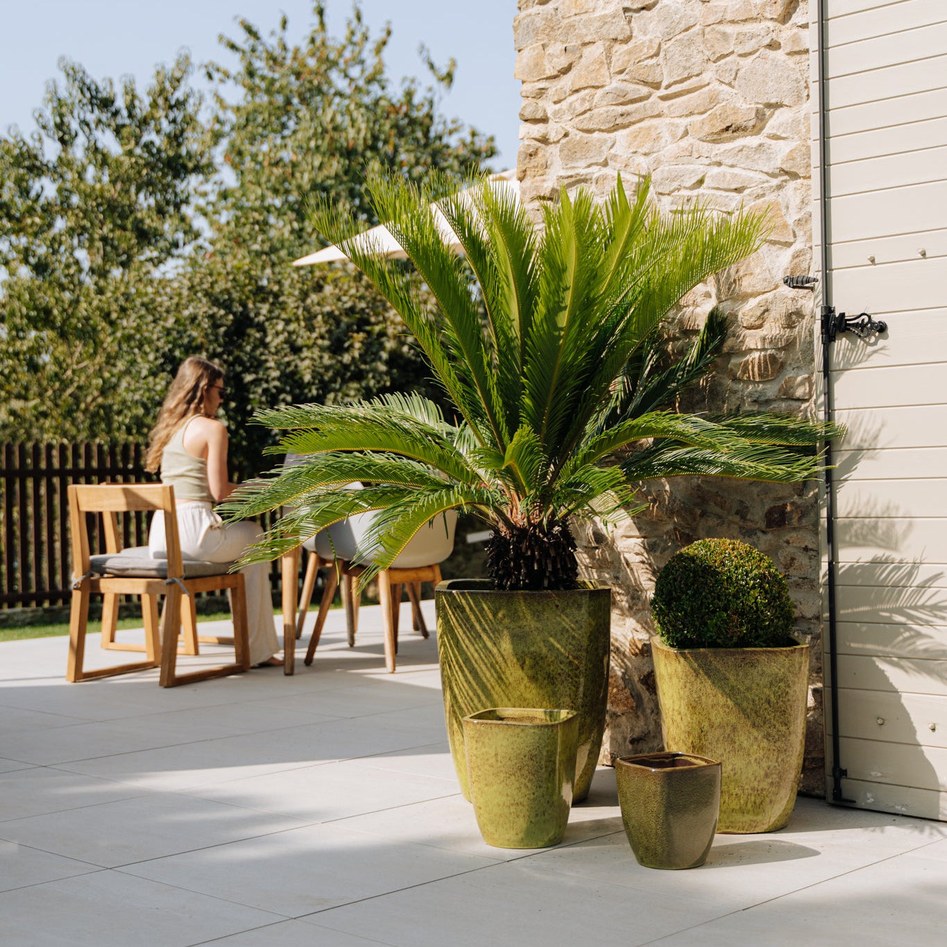 Keramický květináč VAUBAN - Podzimní zelená - Provencelia.cz