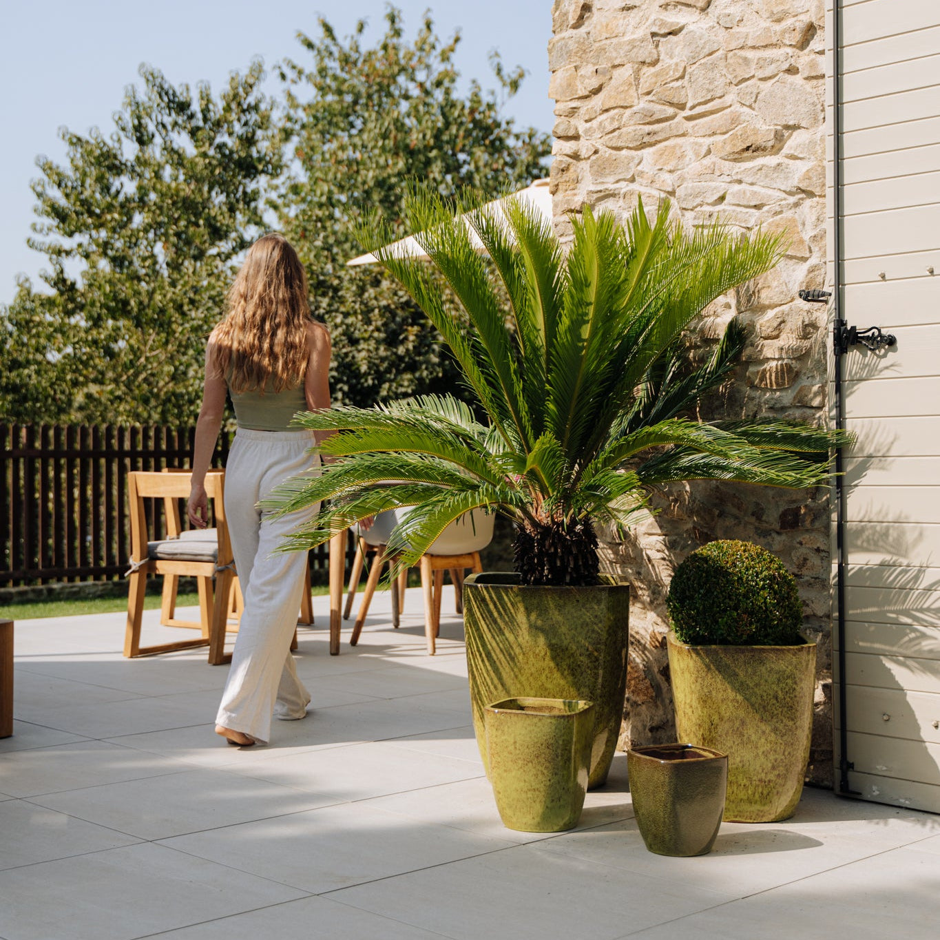 Keramický květináč VAUBAN - Podzimní zelená - Provencelia.cz