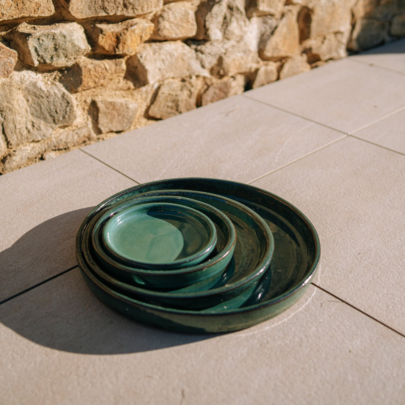 Blumentopf-Untersetzer – Jadegrün