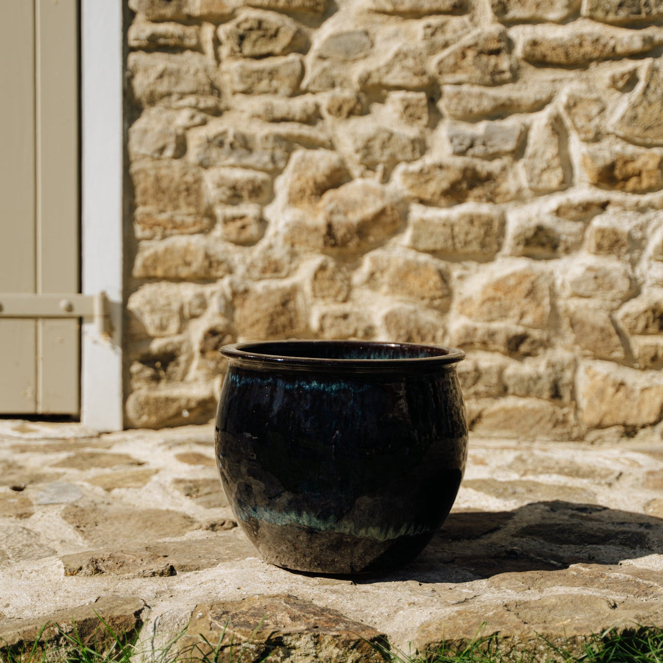 NEWTON Eisblau Keramik-Topf – Provencelia, für Garten und Terrasse