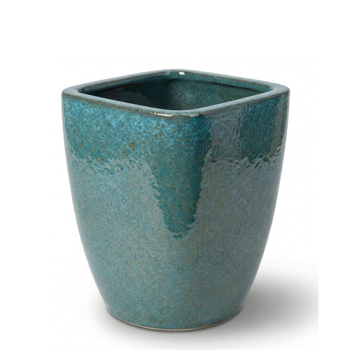 Keramik-Pflanzkübel VAUBAN – Stahlblau, L (34 x 43 cm)
