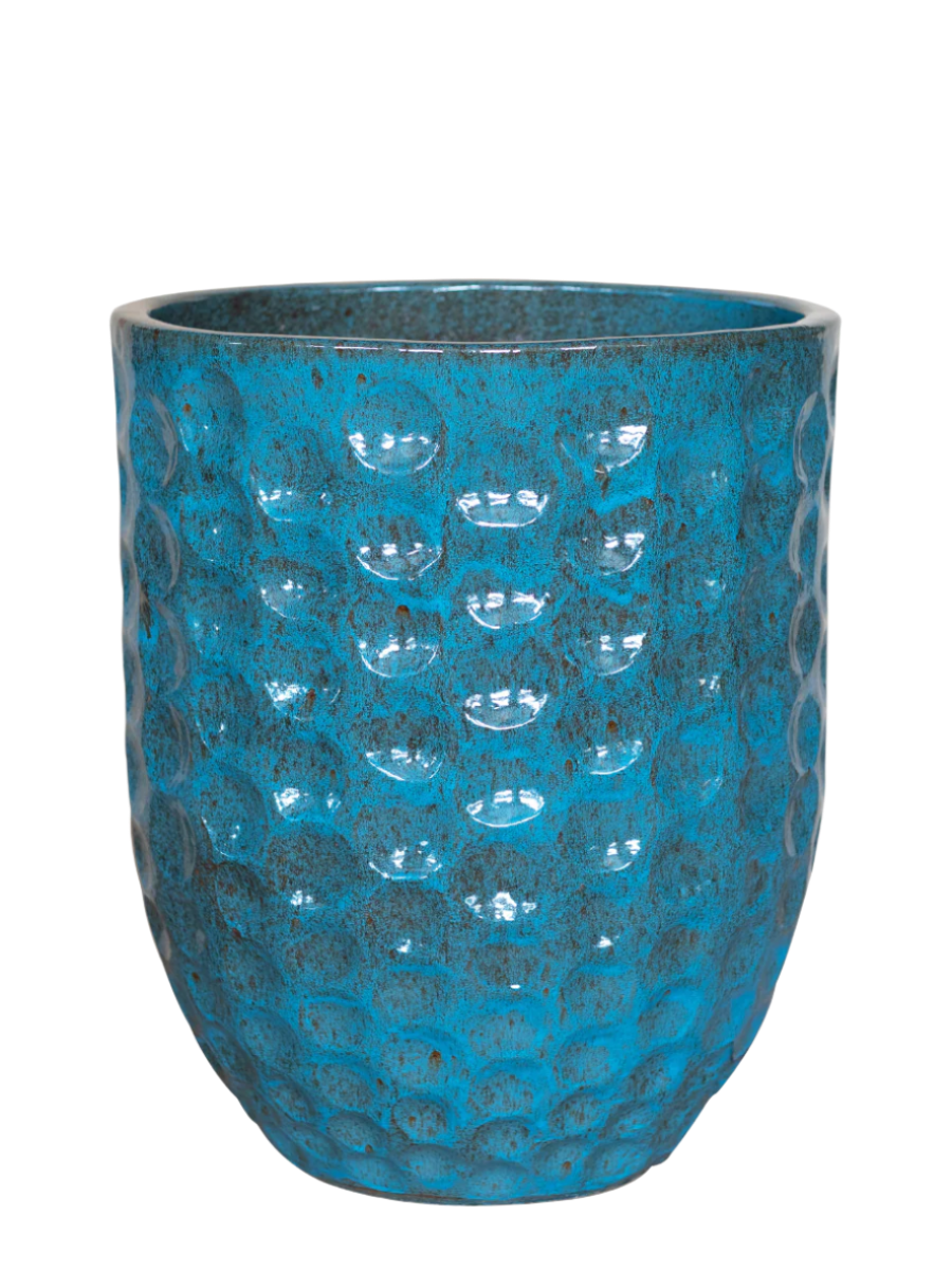 Keramik-Blumentopf MEROVEE – Stahlblau