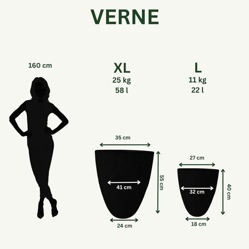 Keramischer Blumentopf VERNE – Sandfarben – L (32 × 40 cm)
