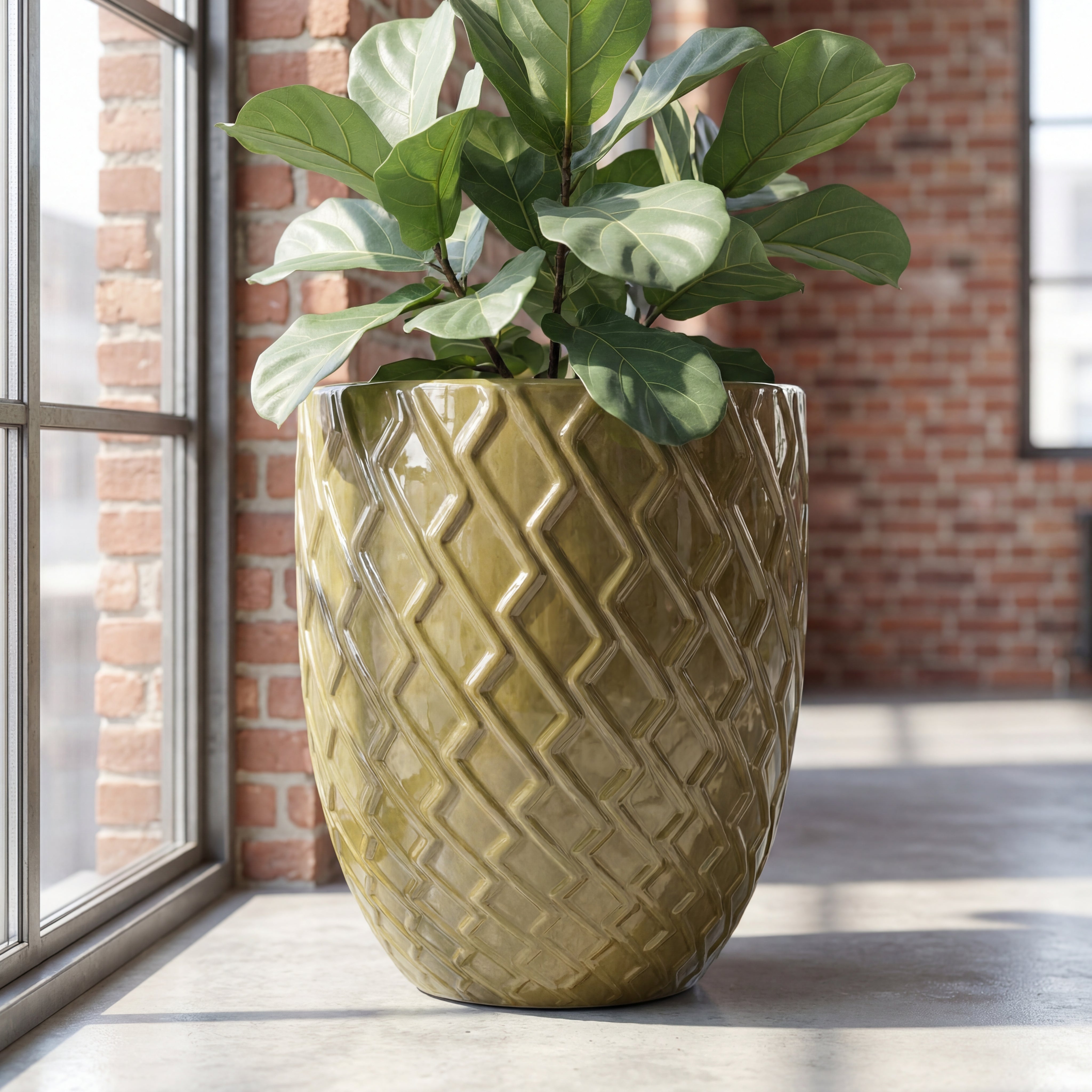 Stylový keramický květináč ZEUS v interiéru