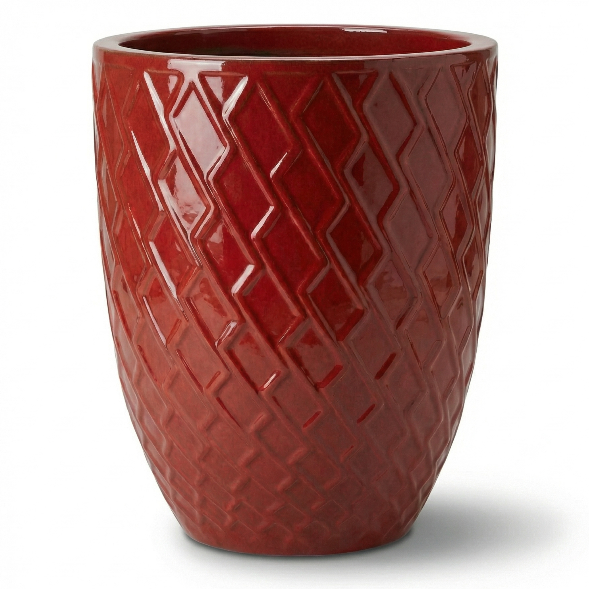 Großer Keramik-Pflanzkübel ZEUS - Imperialrot