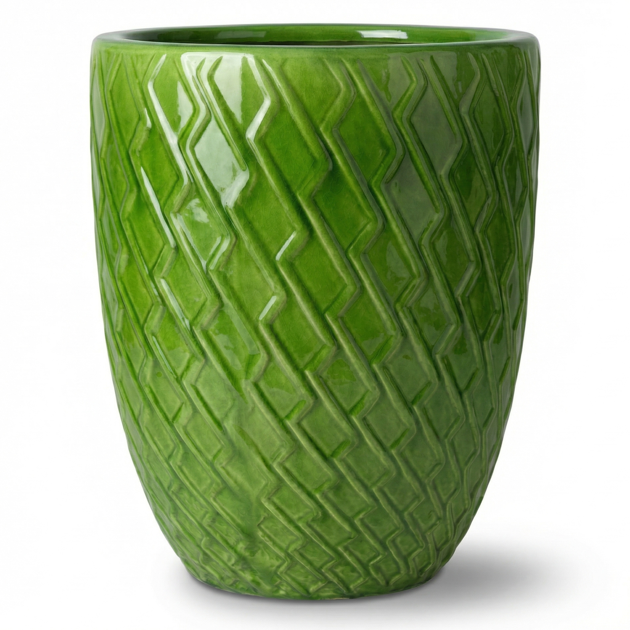 Großer Keramik-Pflanzkübel ZEUS - Apfelgrün