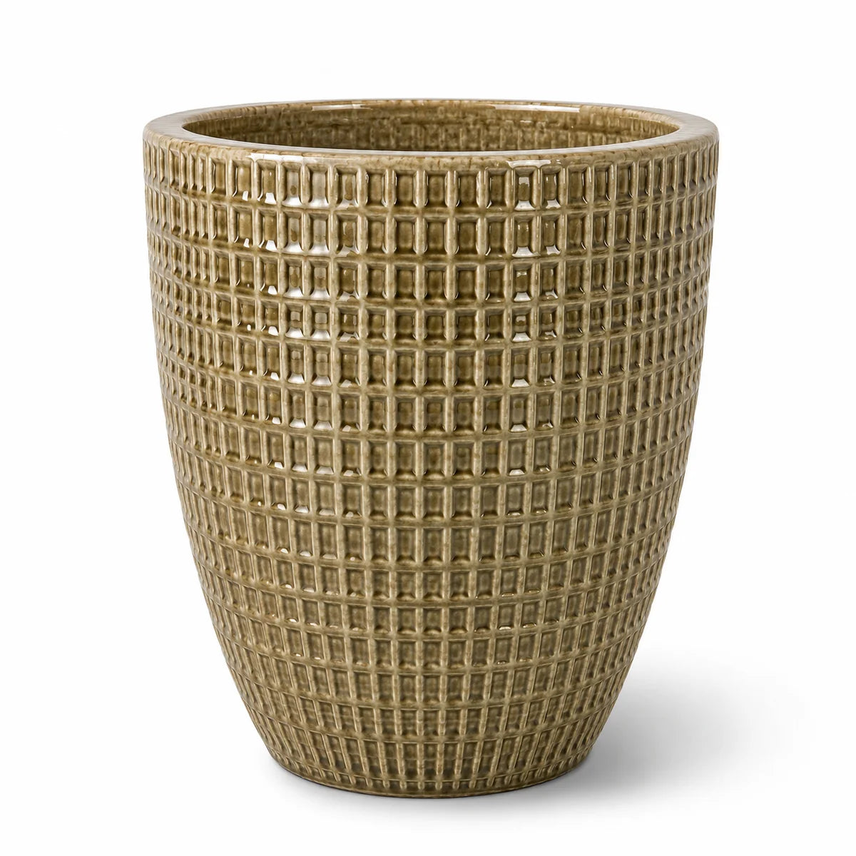 Keramischer Blumentopf VERNE – Sandfarben – L (32 × 40 cm)
