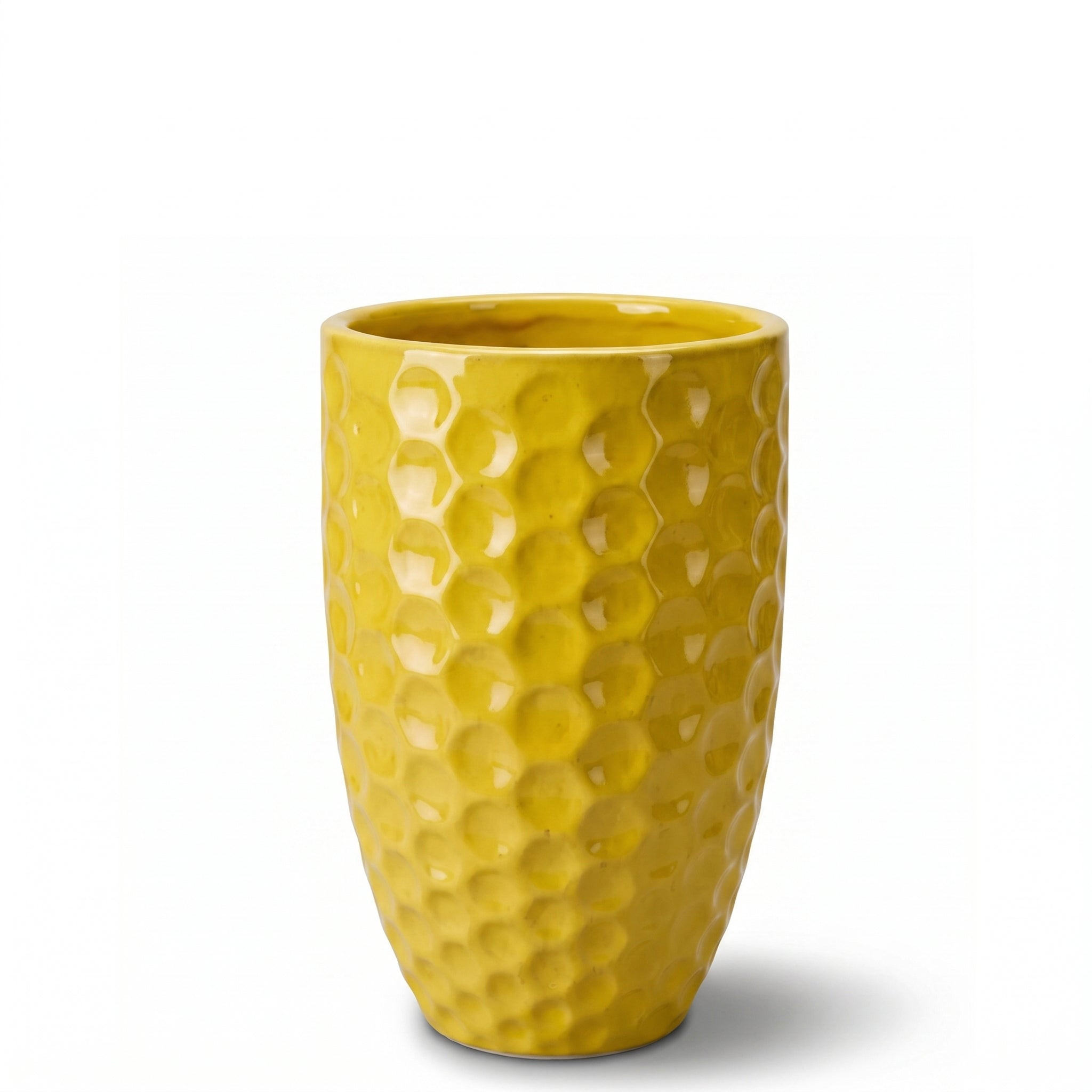 Keramik-Pflanzkübel MEROVEE - Gelb - M (23 cm x 35 cm)