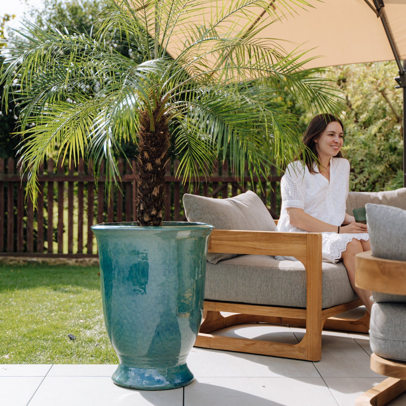 keramický kvetinac tyrkysovy - Provencelia.cz