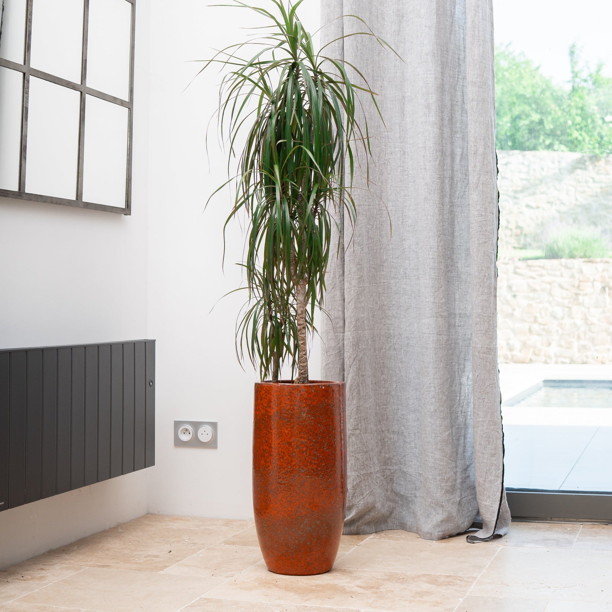 Blumentopf ATHENA Herbstorange – handgefertigte Keramik, XXL bis 68 cm