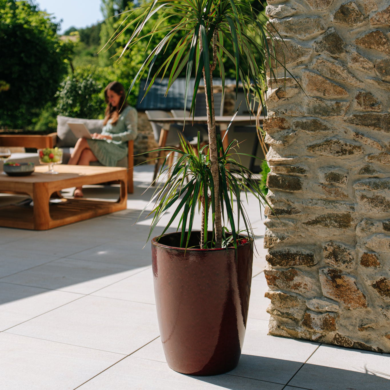 Keramik-Blumentopf MAZARIN - Ziegelrot