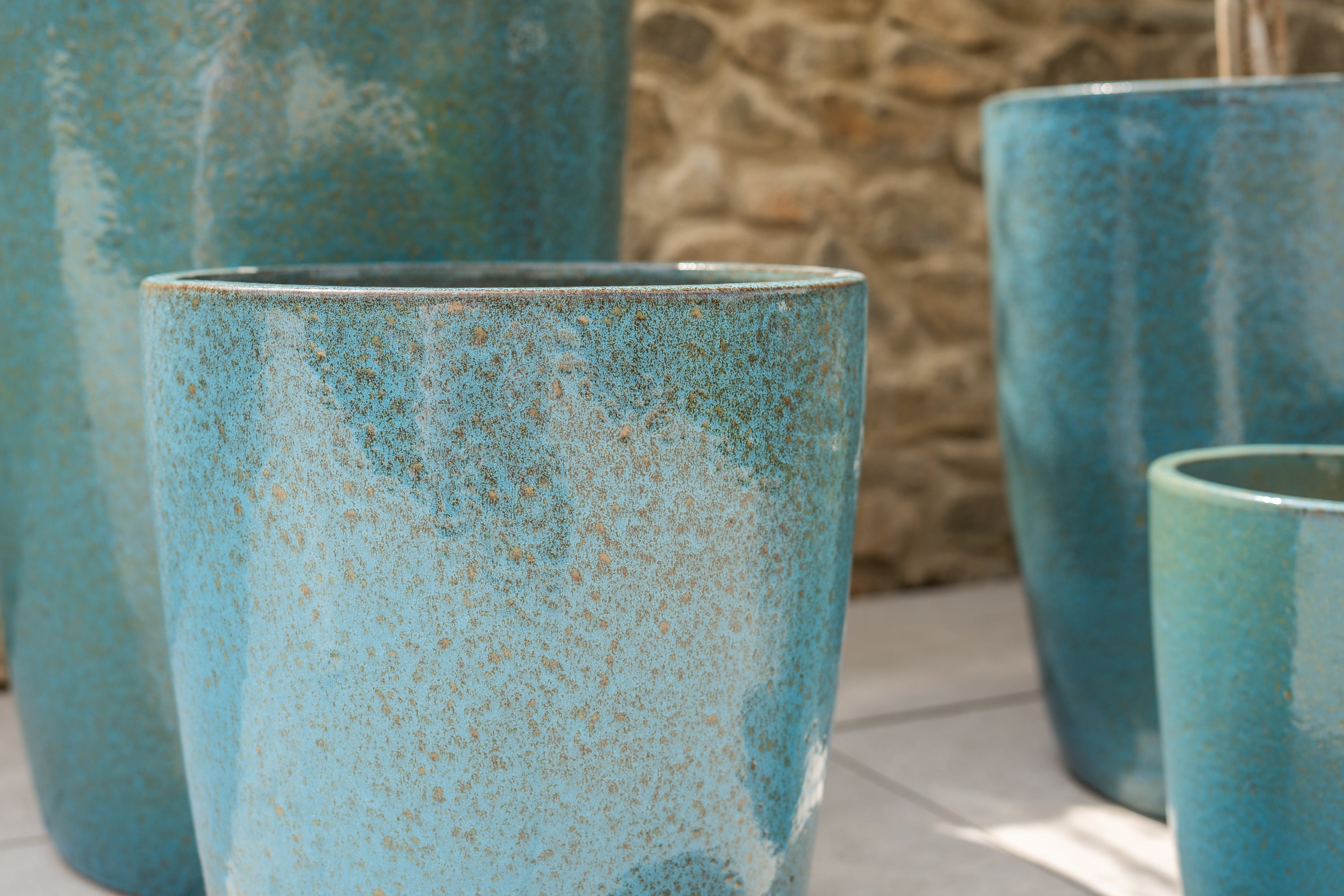 Keramik-Blumentopf Mazarin - Stahlblau