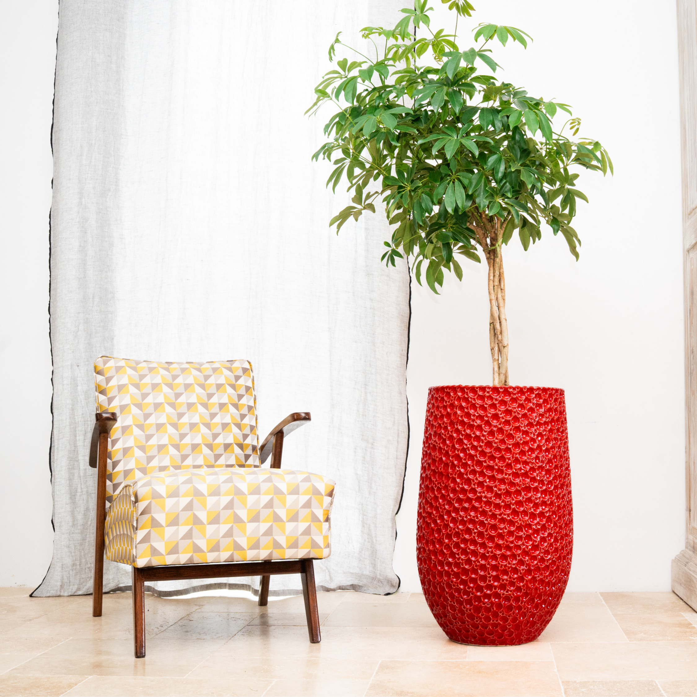 Provencelia Pflanzkübel PARIS Červený – glasierte Keramik, Anduze-Stil