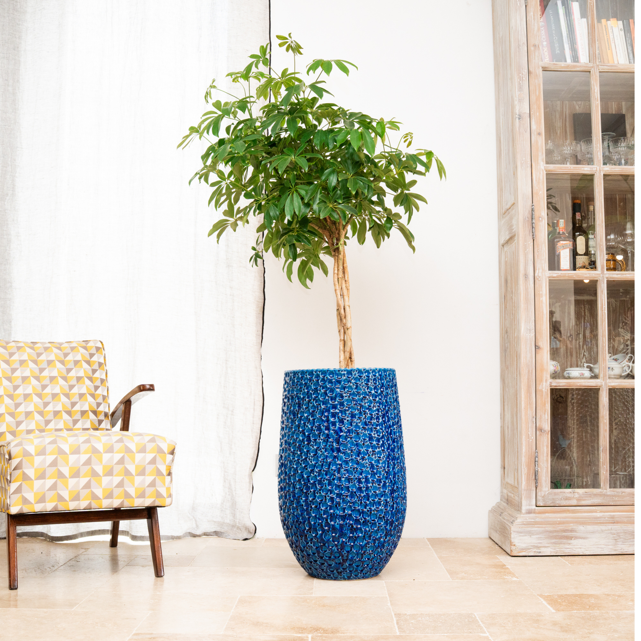 Keramik-Blumentopf Paris - Blau