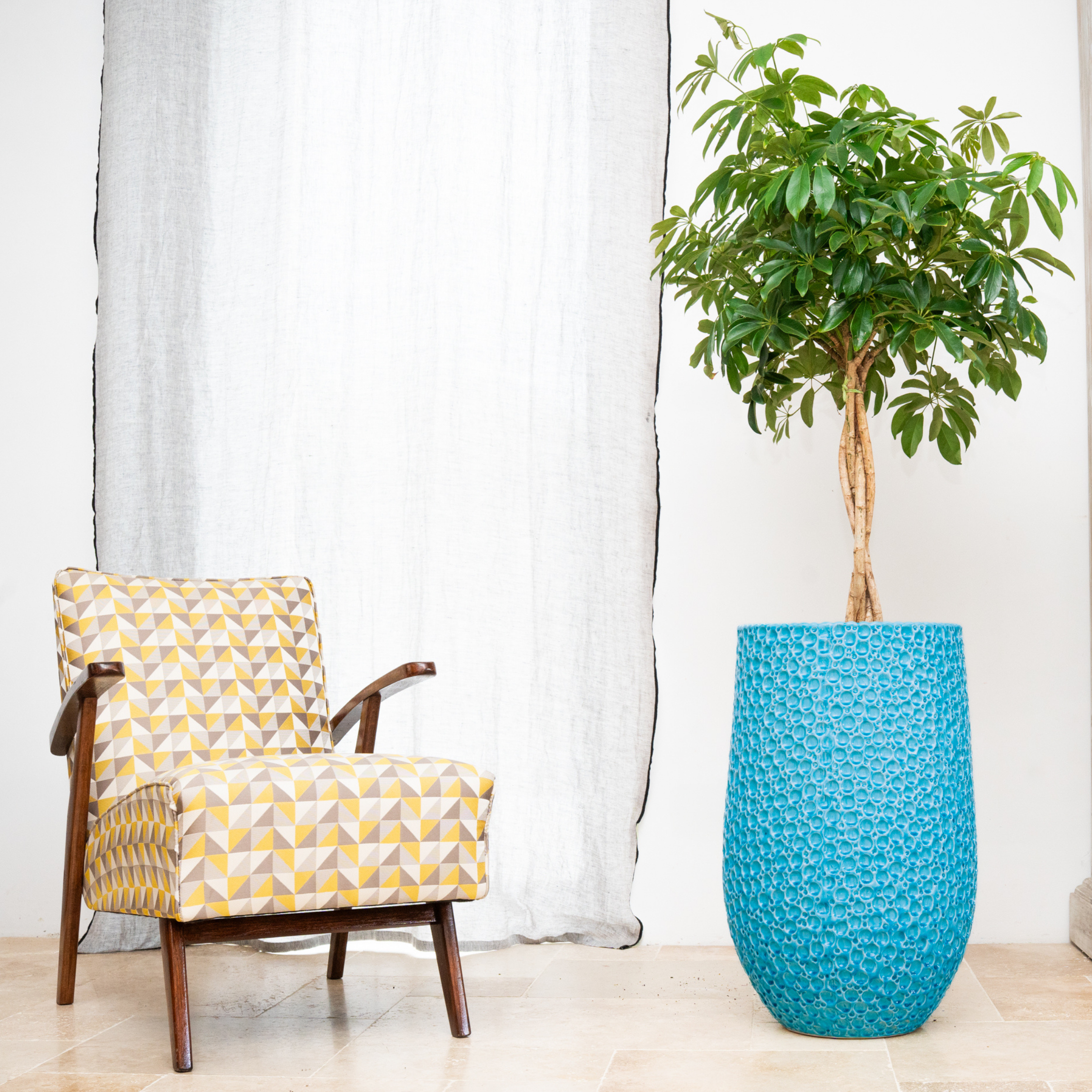 Provencelia květináč PARIS světle modrá – glazovaná terakota, styl Anduze