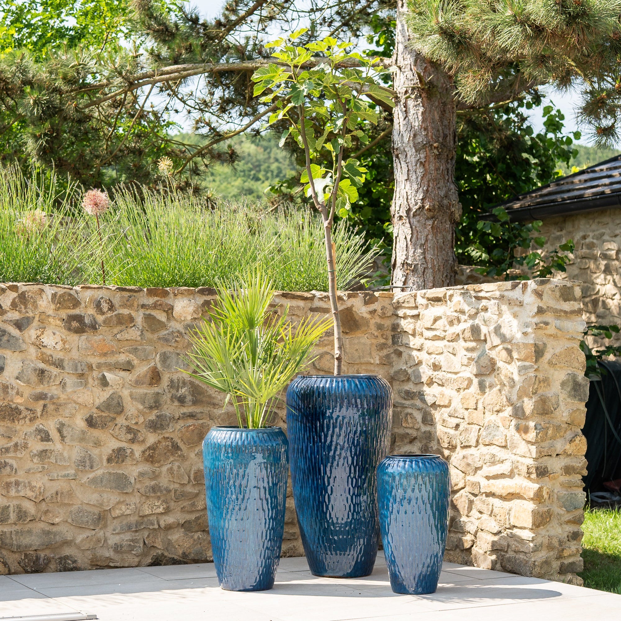Keramik-Blumentopf POMPADOUR - Meeresblau