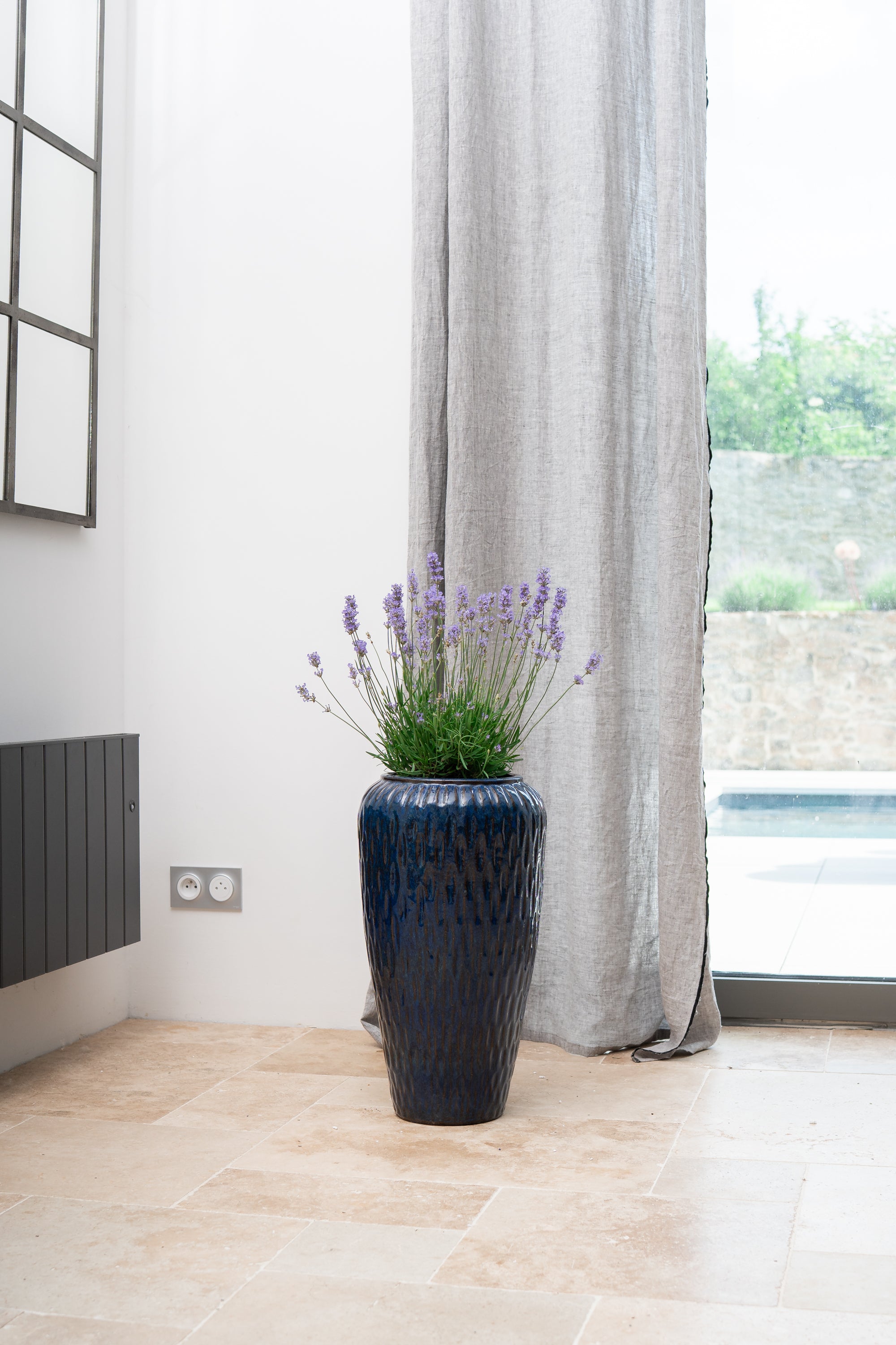 Keramik-Blumentopf Pompadour - Meeresblau