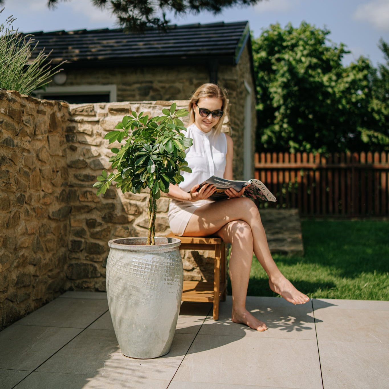 Keramik-Blumentopf POSEIDON - Perle