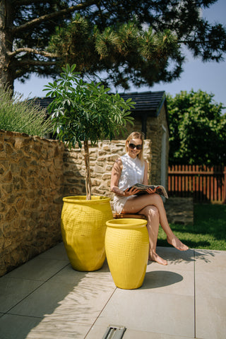 Keramik-Blumentopf POSEIDON - Gelb