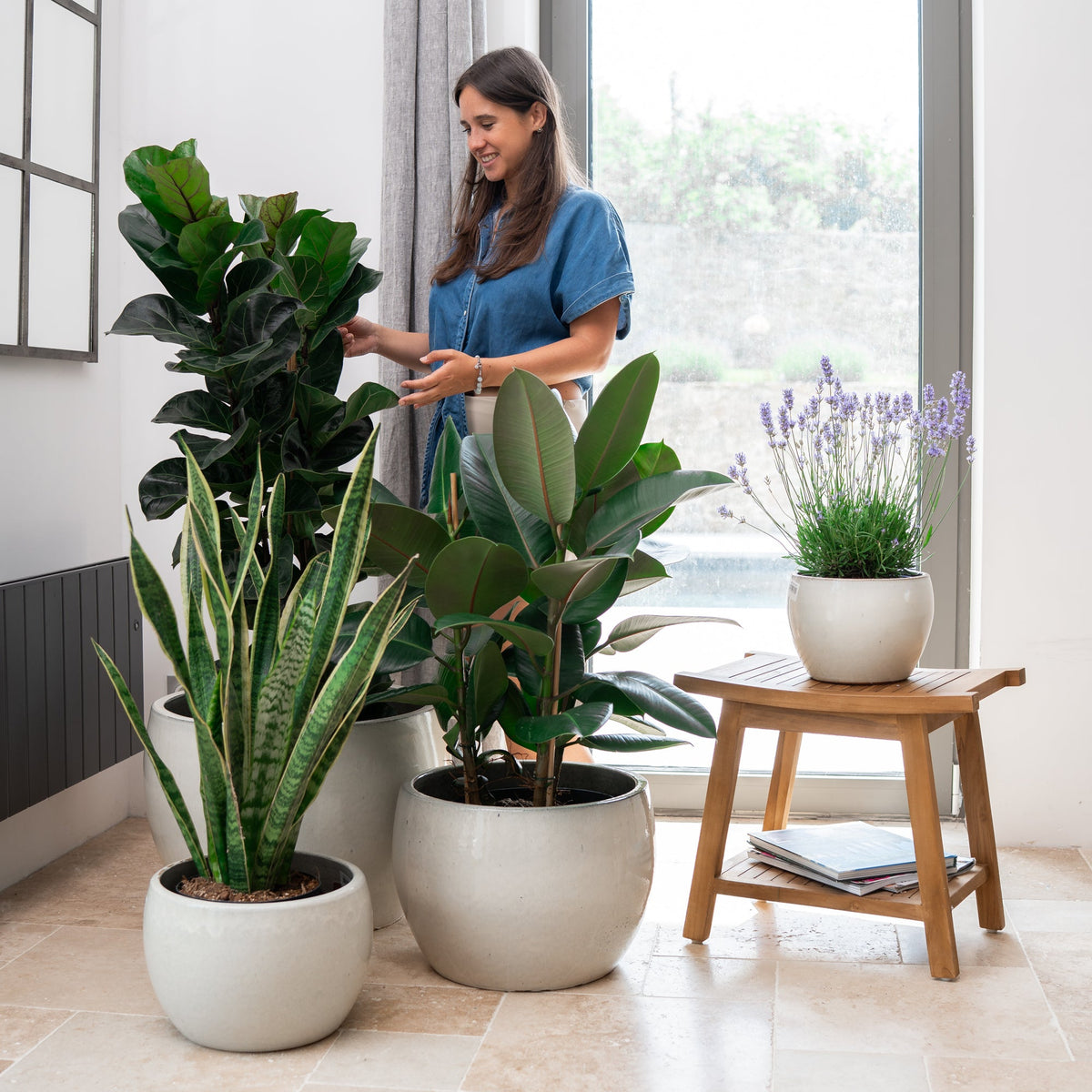 Provencelia Pflanzkübel ROMULUS Crème – glasierte Keramik, Anduze-Stil