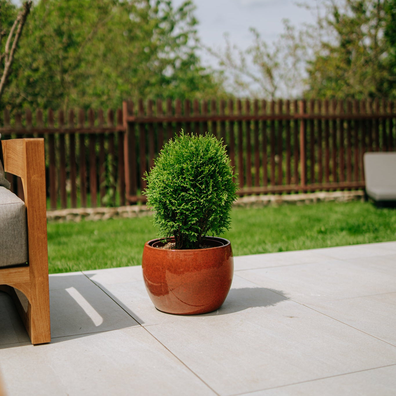 Keramik-Blumentopf ROMULUS - Tropisches Orange