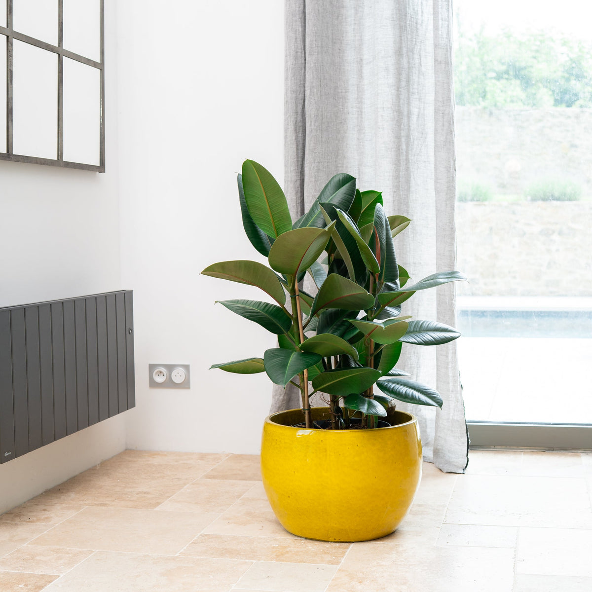 Blumentopf ROMULUS Žlutý – handgefertigte Keramik, XXL bis 68 cm