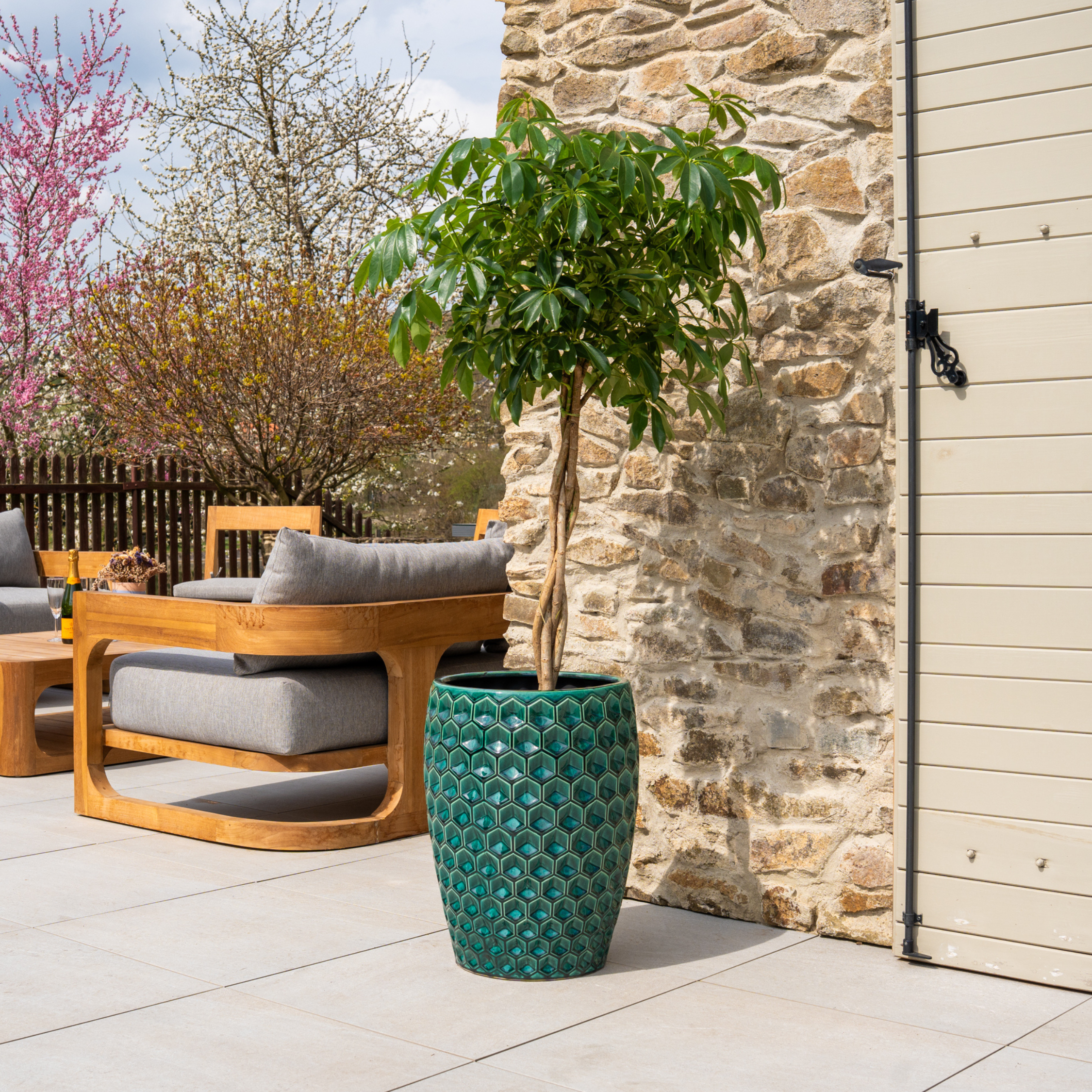 Keramik-Blumentopf VERSAILLE - Dunkelgrün