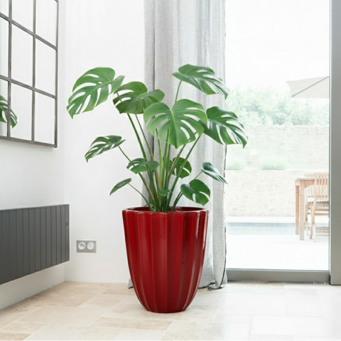 Keramik-Blumentopf HUGO - Imperialrot